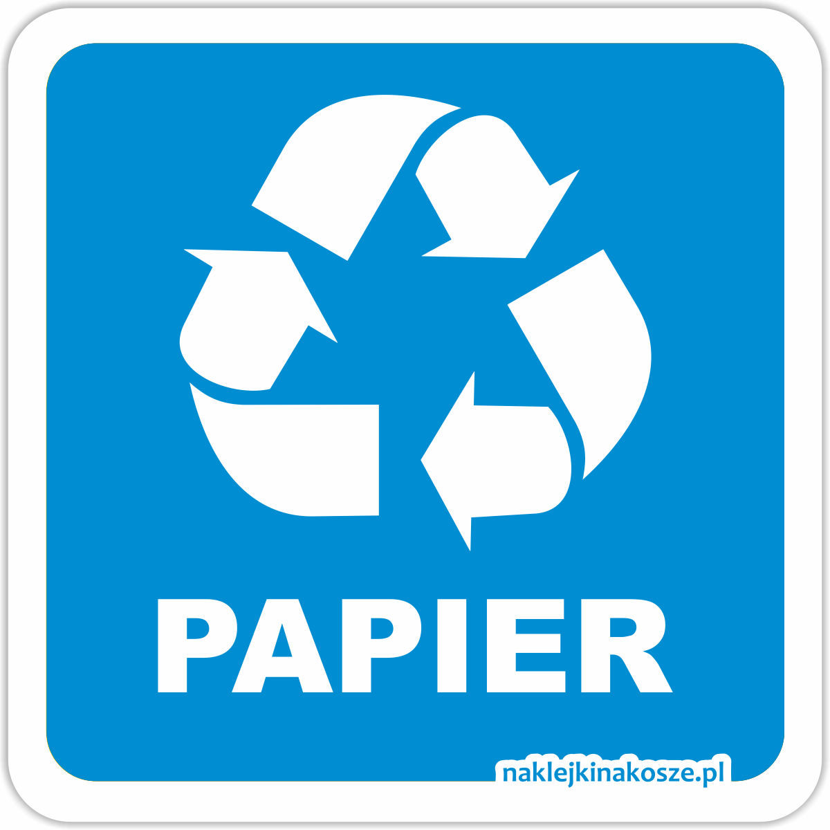 Naklejka na kosz do segregacji odpadów papier (W2)