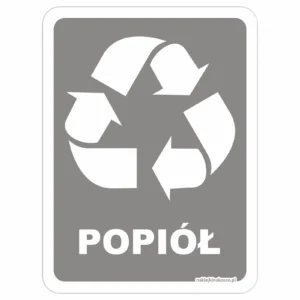 Naklejka na kosz na popiół - kolorowe tło z białą grafiką (W2)