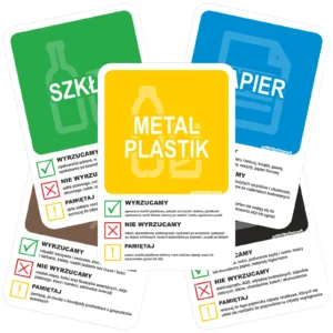 Zestaw naklejek na kosze do segregacji - z instrukcją 30x20cm