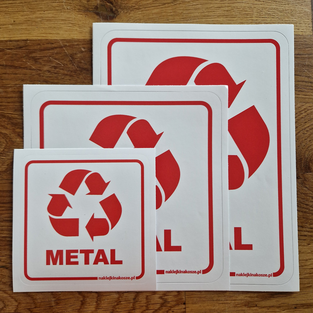 Naklejki na kosze METAL (różne wymiary)