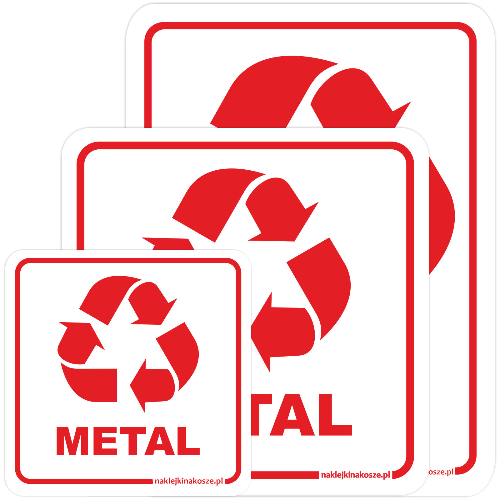 Naklejka na kosz Metal – biała z kolorową grafiką - różne rozmiary