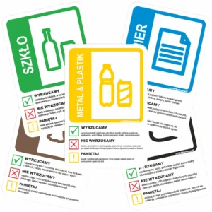 Zestaw naklejek na kosze do segregacji - z instrukcją 30x20cm