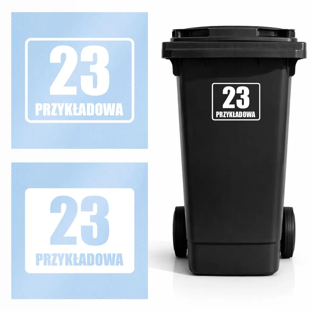 Naklejki na kosze adres (nazwa ulicy + numer) - 2szt.
