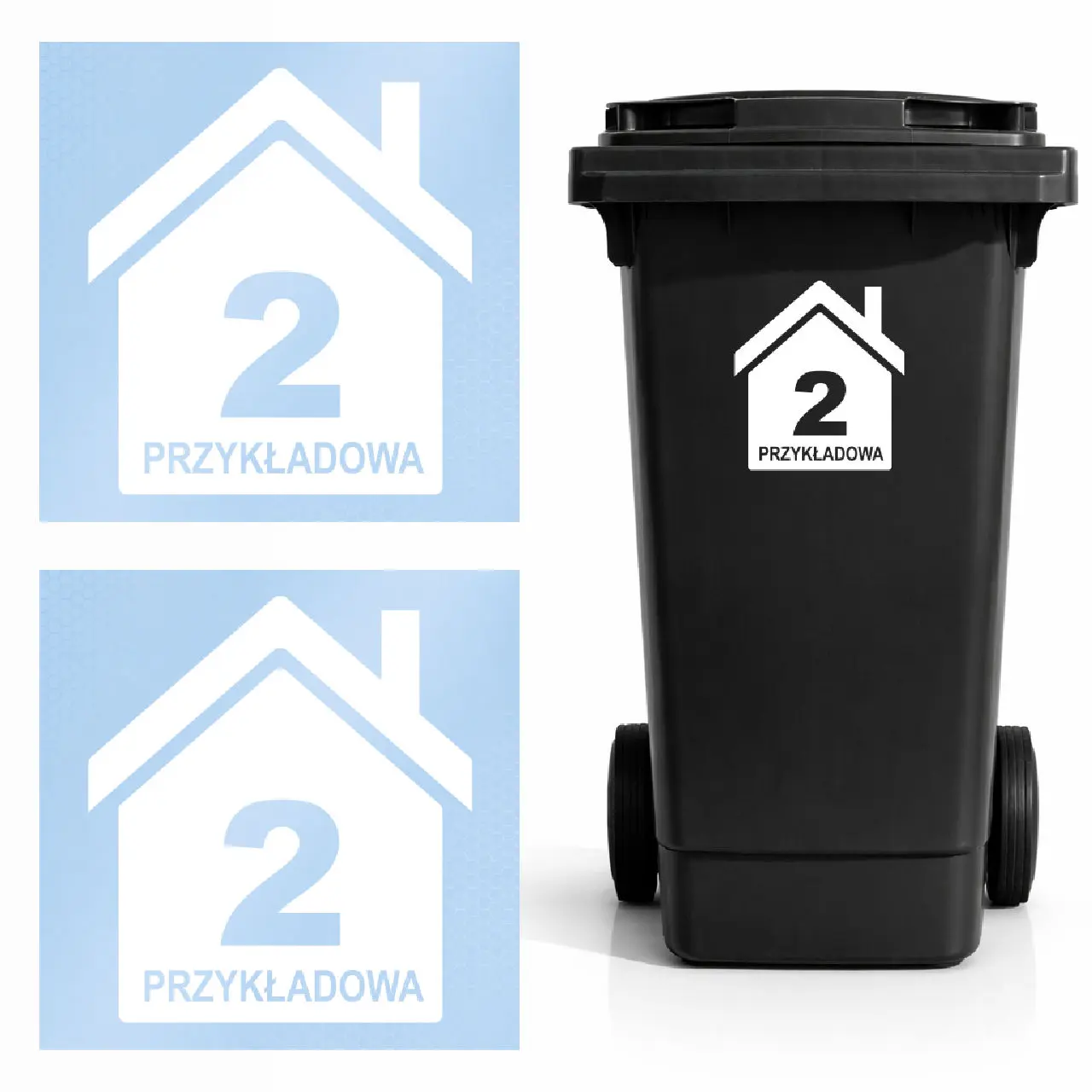 Naklejki na kosze w kształcie domu z adresem - 2szt.