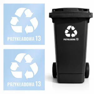 Naklejki na kosze z adresem i znakiem recyclingu - 2szt.