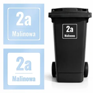 Kwadratowe naklejki na kosze z Twoim adresem - 2szt.