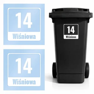 Naklejki na kosze z nazwą i numerem ulicy - 2szt.