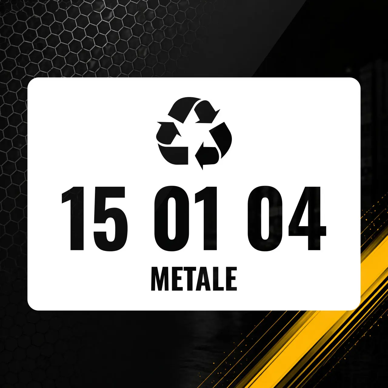 Naklejka z kodem odpadu 15 01 04 – Metal