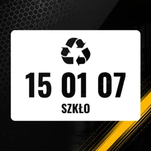 Naklejka z kodem odpadu 15 01 07 – Szkło