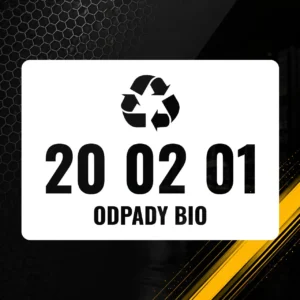 Naklejka z kodem odpadu 20 02 01 – Odpady BIO