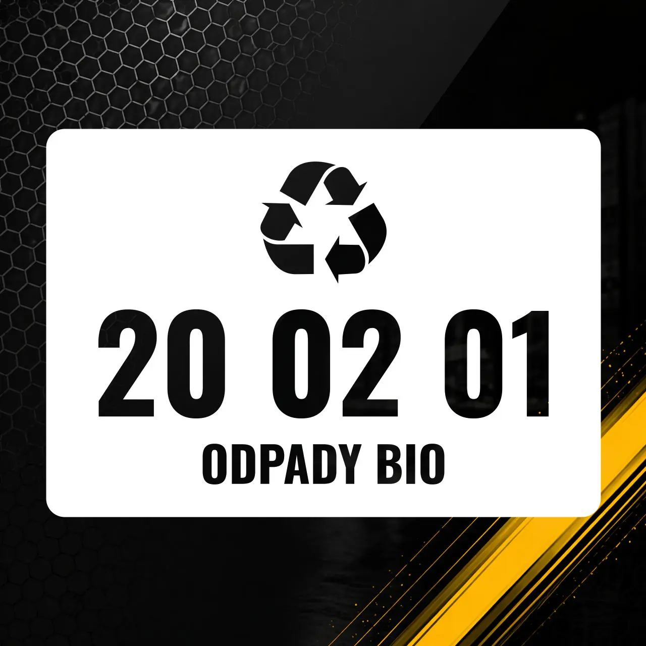 Naklejka z kodem odpadu 20 02 01 – Odpady BIO