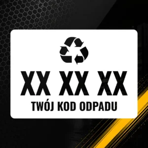 Naklejka z własnym kodem odpadu