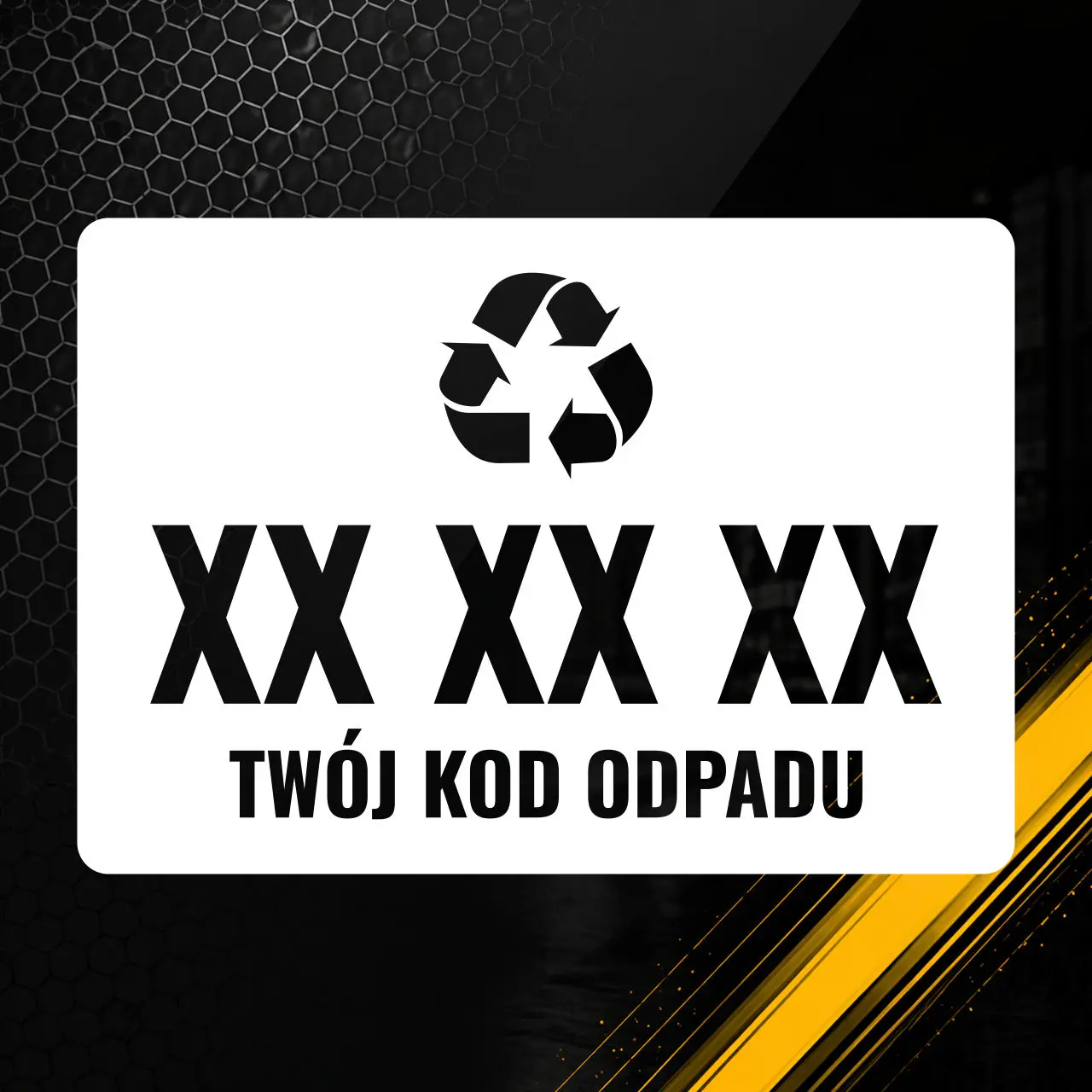 Naklejka z własnym kodem odpadu